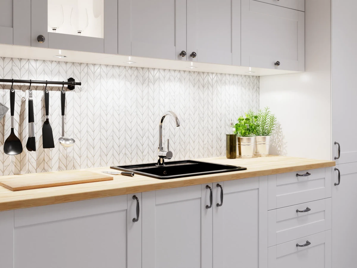 MOZAIKA CERAMICZNA BOTANIC WHITE BIAŁA - szklanemozaiki.pl
