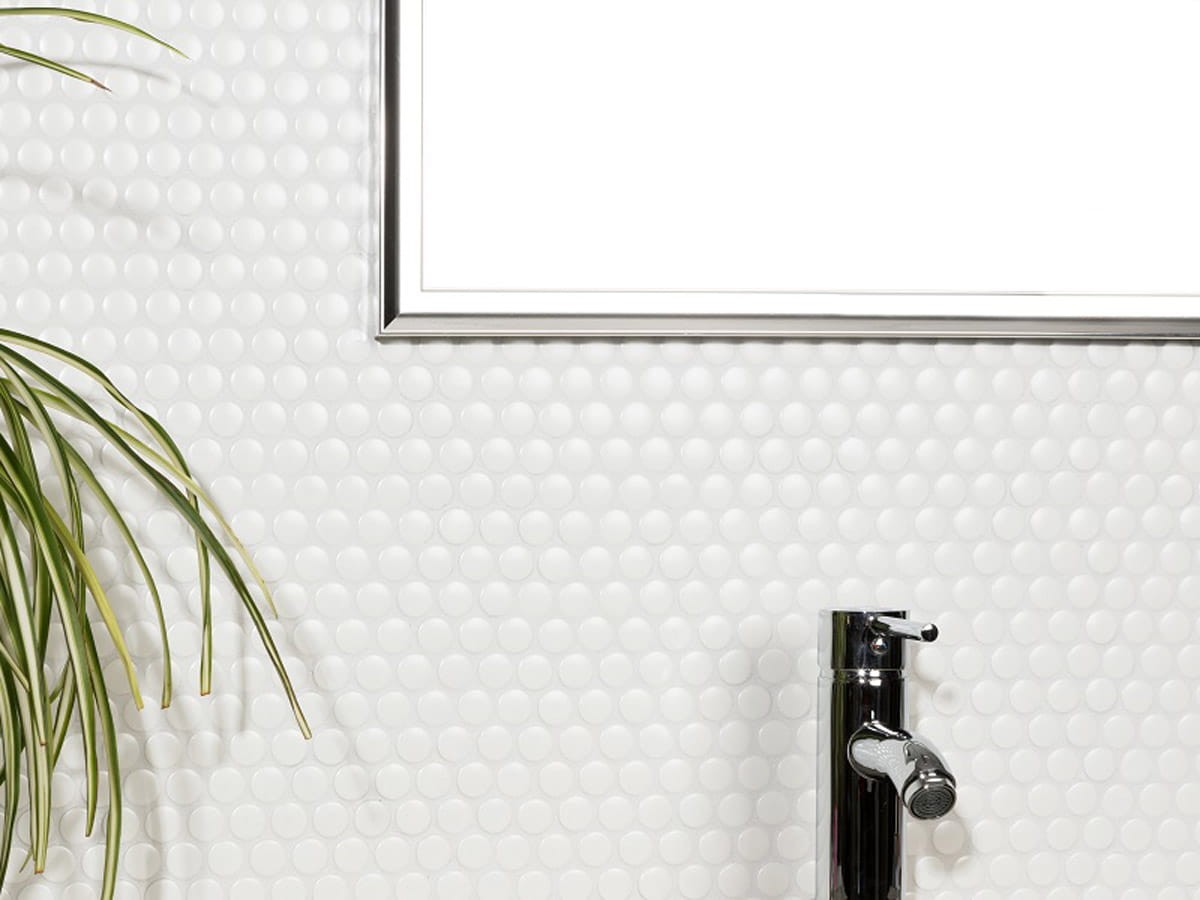 Mozaika ceramiczna Penny Dots white połysk - szklanemozaiki.pl