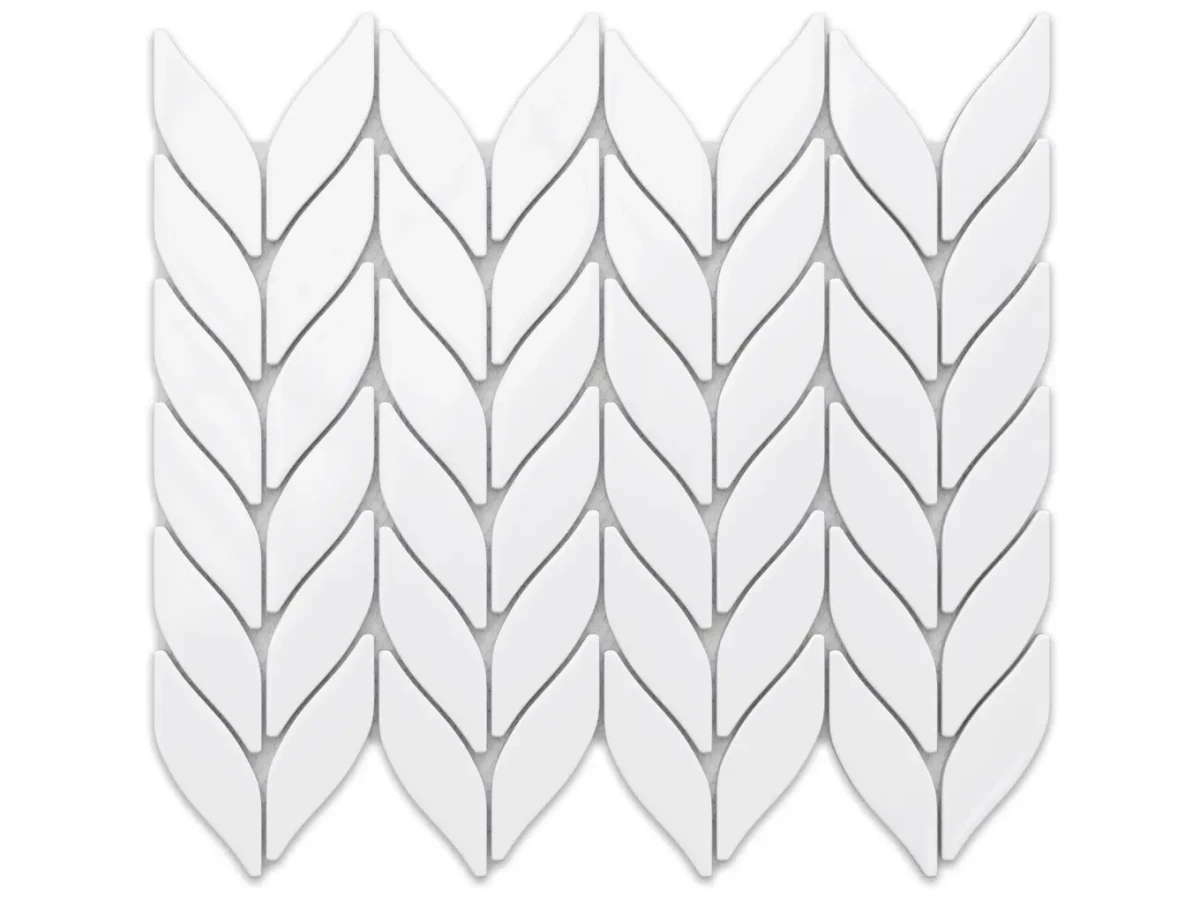 MOZAIKA CERAMICZNA BOTANIC WHITE BIAŁA - szklanemozaiki.pl
