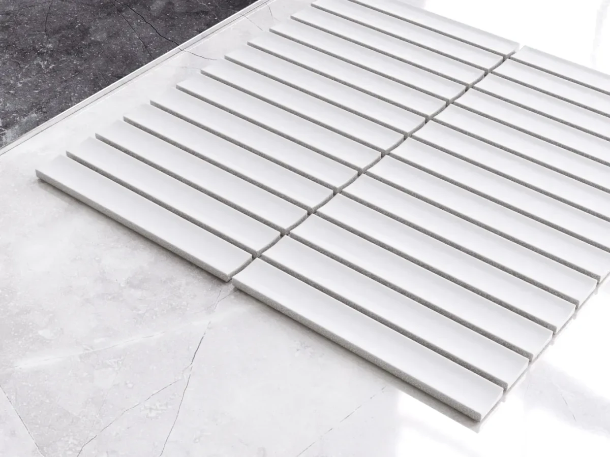 MOZAIKA CERAMICZNA PIANO WHITE MATOWA – dekoracyjne do wnętrz – Szklane Mozaiki