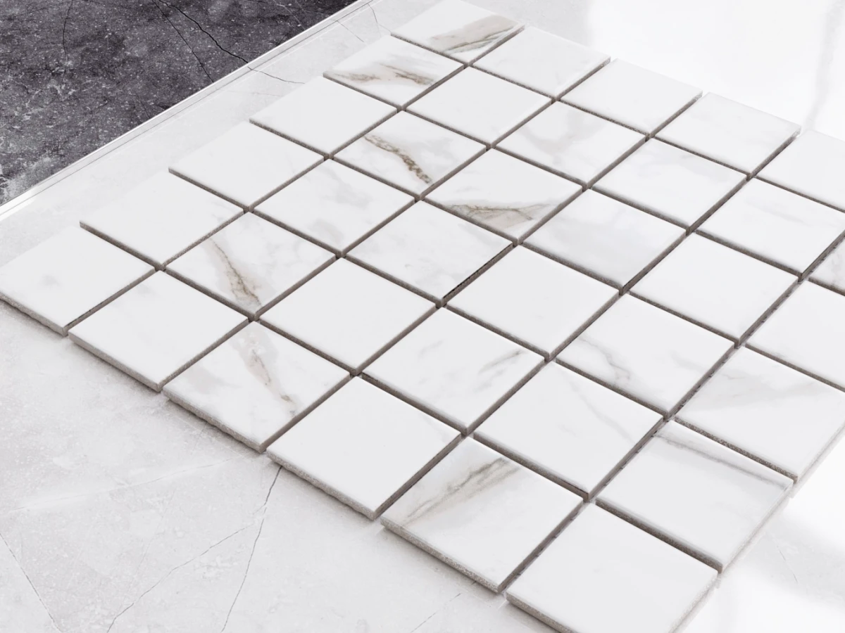 MOZAIKA CERAMICZNA SQUARE MARBLE – dekoracyjne do wnętrz – Szklane Mozaiki