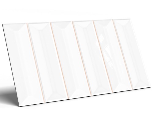 Płytka Ceramiczna Cegiełka Prisma White Glossy 15x30 cm