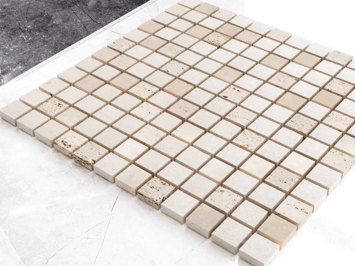 MOZAIKA TRAWERTYN KAMIENNA ARES 30x30 cm – dekoracyjne do wnętrz – Szklane Mozaiki
