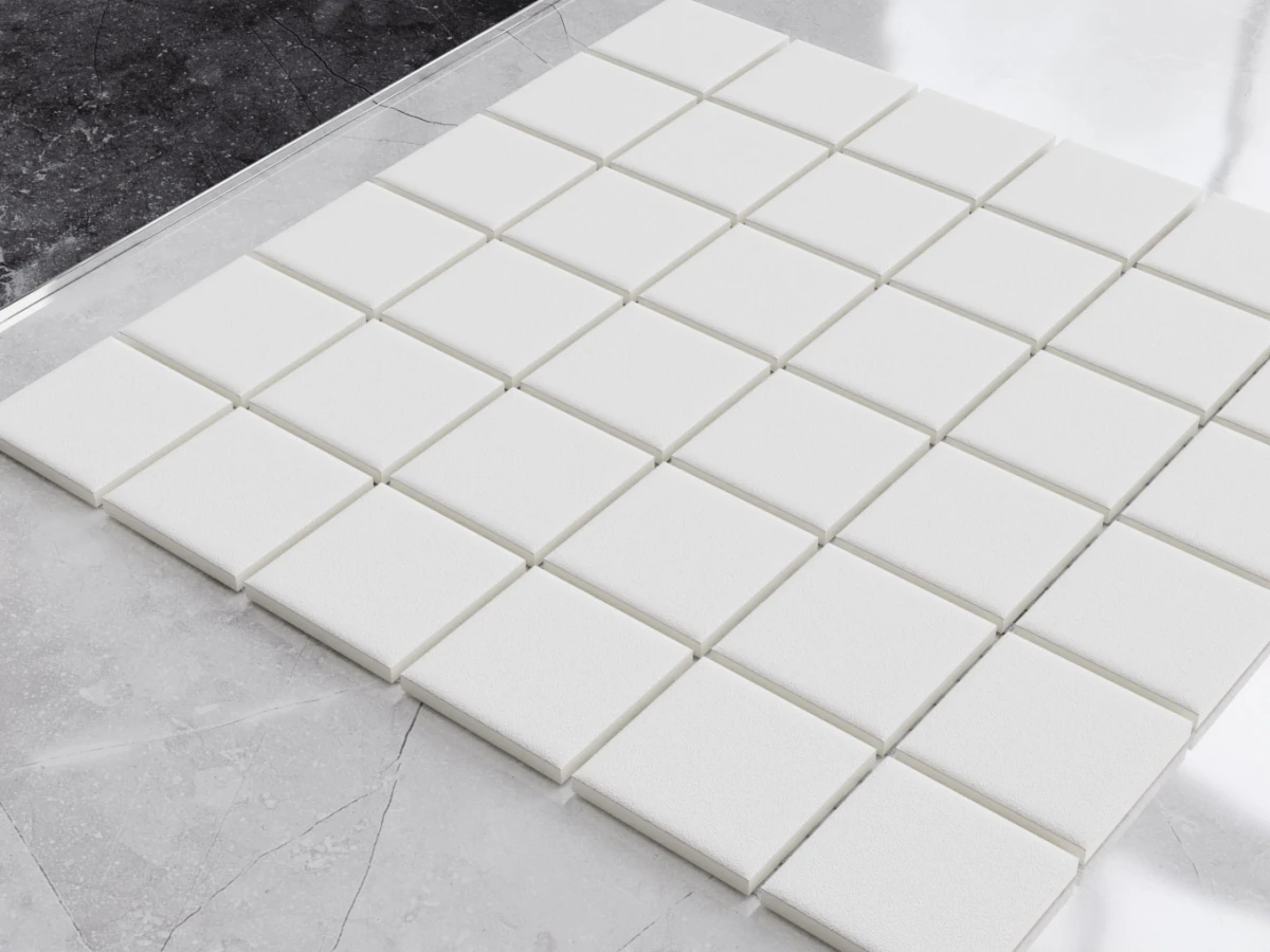 MOZAIKA CERAMICZNA DOVER WHITE – dekoracyjne do wnętrz – Szklane Mozaiki