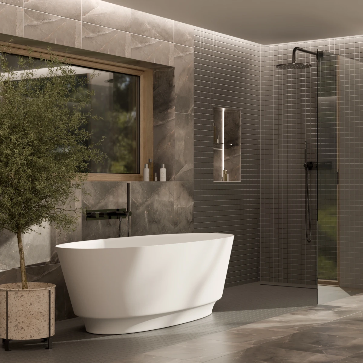 MOZAIKA CERAMICZNA DOVER GREY – dekoracyjne do wnętrz – Szklane Mozaiki