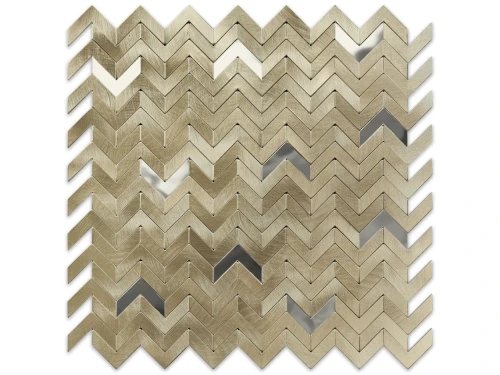 MOZAIKA METALIZOWANA ALU MINI CHEVRON GOLD BRUSH