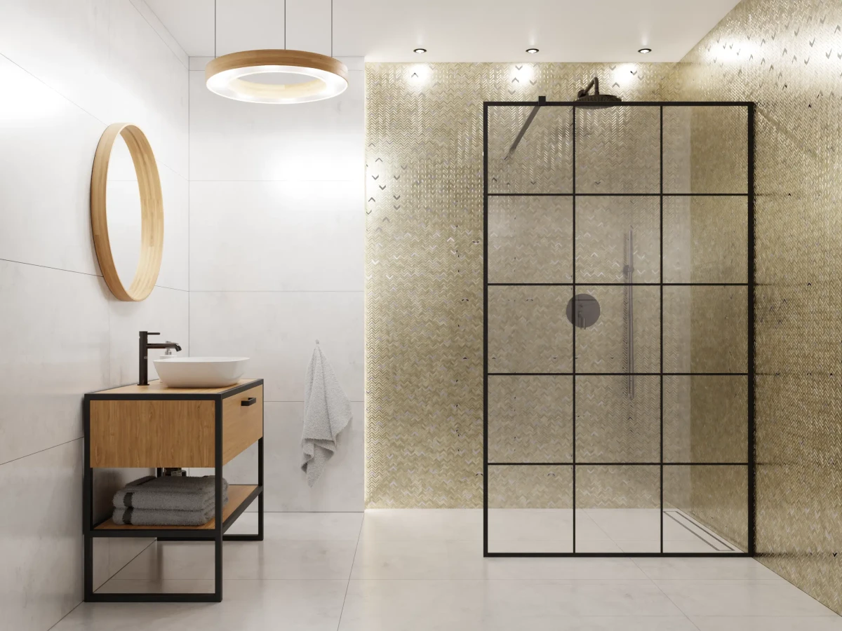 MOZAIKA METALIZOWANA ALU MINI CHEVRON GOLD BRUSH – dekoracyjne do wnętrz – Szklane Mozaiki