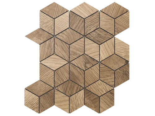 MOZAIKA GRESOWA DIAMOND ROMB TAIGA BROWN MATOWA