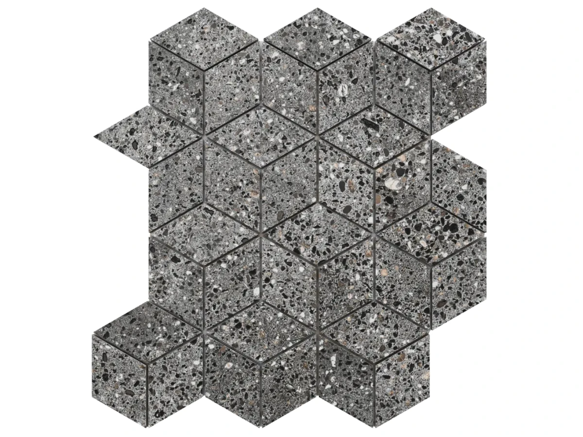 MOZAIKA GRESOWA DIAMOND ROMB STONEX GREY CARVING – dekoracyjne do wnętrz – Szklane Mozaiki