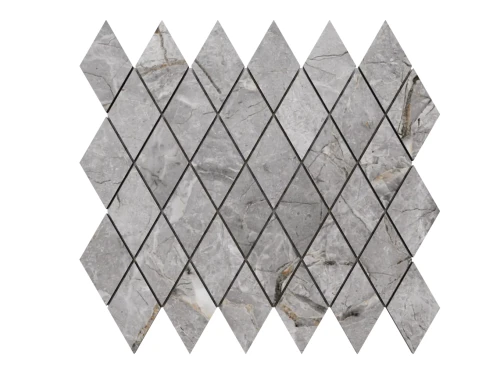 MOZAIKA GRESOWA KARO ROMB LUX GREY  CARVING
