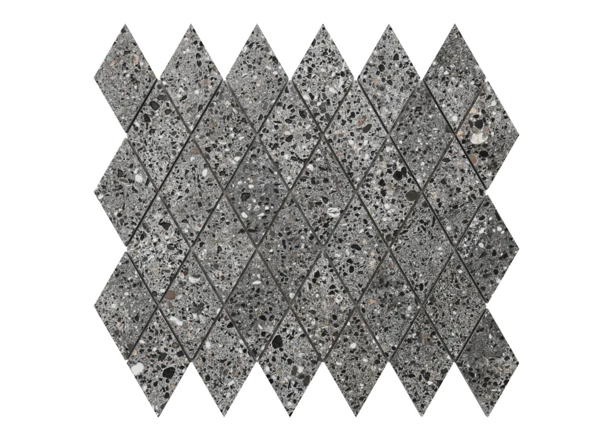 MOZAIKA GRESOWA KARO ROMB STONEX GREY CARVING – dekoracyjne do wnętrz – Szklane Mozaiki