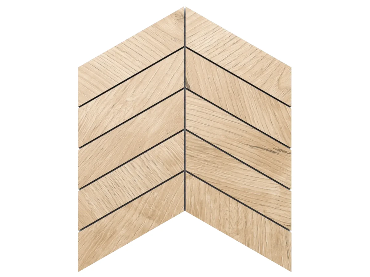 MOZAIKA GRESOWA CHEVRON JODEŁKA BRAVE BEIGE MATOWA – dekoracyjne do wnętrz – Szklane Mozaiki