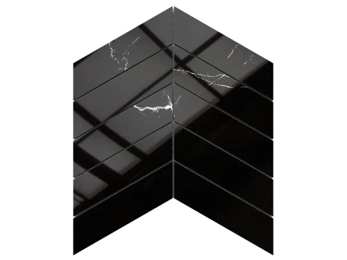 MOZAIKA GRESOWA CHEVRON JODEŁKA SETINA BLACK POLER