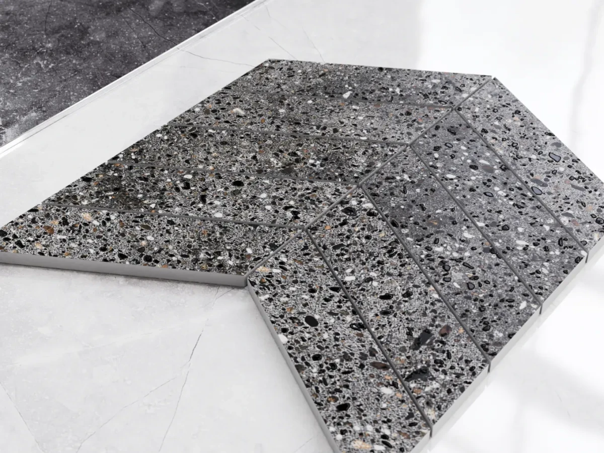 MOZAIKA GRESOWA CHEVRON JODEŁKA STONEX GREY – dekoracyjne do wnętrz – Szklane Mozaiki
