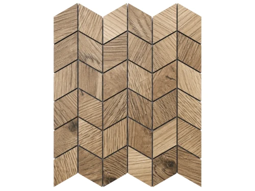 MOZAIKA GRESOWA CHEVRON ROMB TAIGA BROWN MATOWA