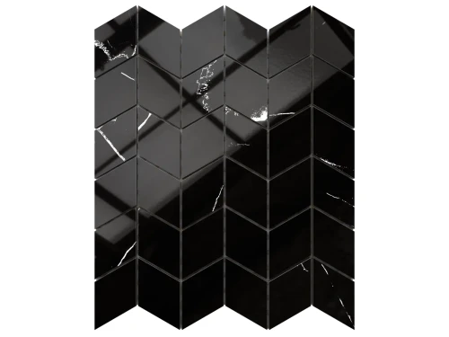 MOZAIKA GRESOWA CHEVRON ROMB SETINA MAWROS BLACK POLER