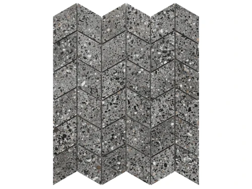 MOZAIKA GRESOWA CHEVRON ROMB STONEX GREY CARVING