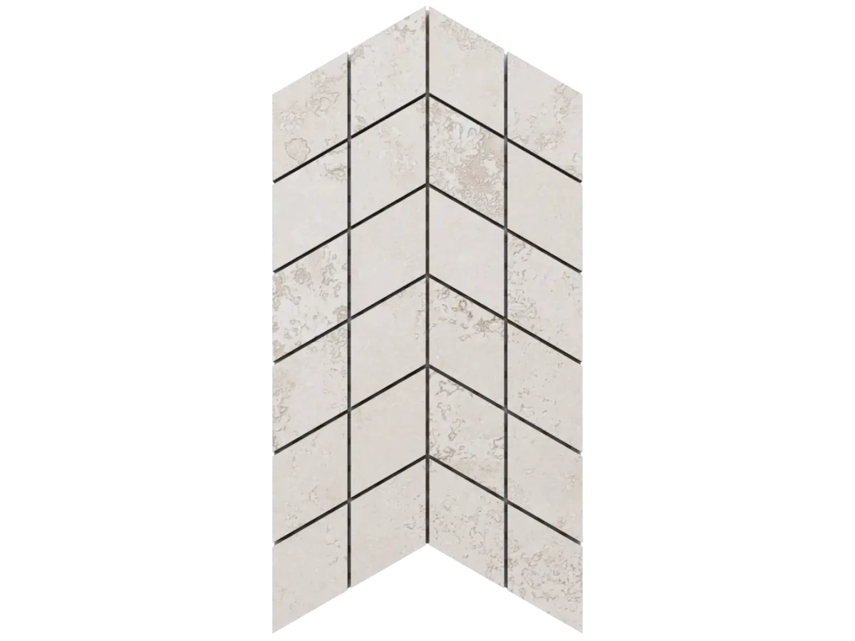 MOZAIKA GRESOWA DOUBLE CHEVRON ARIA NATURAL CARVING – dekoracyjne do wnętrz – Szklane Mozaiki
