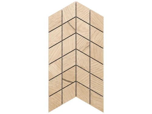 MOZAIKA GRESOWA DOUBLE CHEVRON BRAVE BEIGE MATOWA