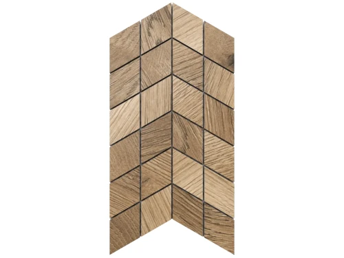 MOZAIKA GRESOWA DOUBLE CHEVRON TAIGA BROWN MATOWA