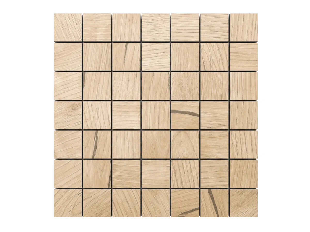 MOZAIKA GRESOWA BRAVE BEIGE 29.2 x 29.2 cm kostka 4 cm – dekoracyjne do wnętrz – Szklane Mozaiki