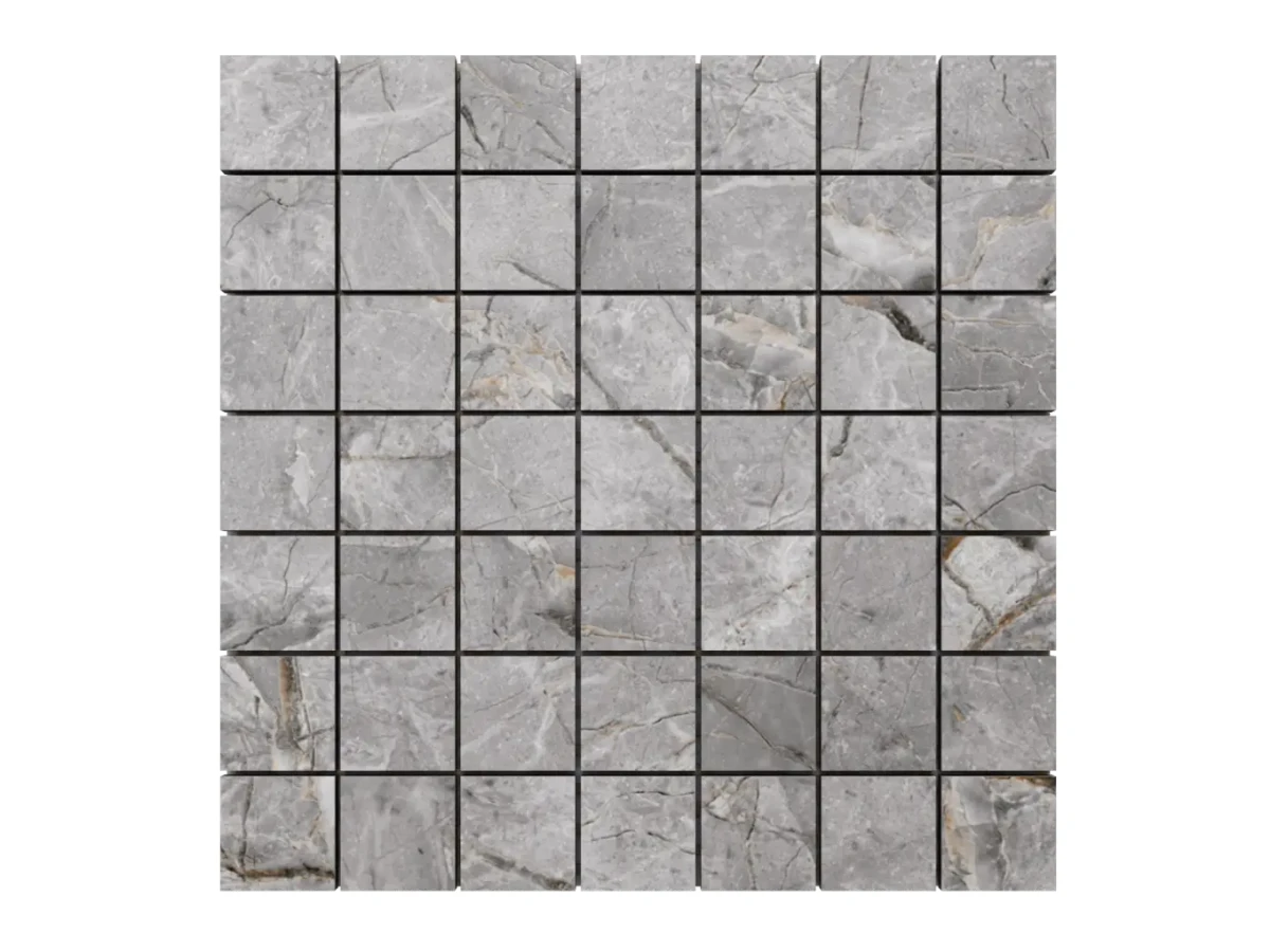 MOZAIKA GRESOWA LUX GREY 29.2 x 29.2 cm kostka 4 cm – dekoracyjne do wnętrz – Szklane Mozaiki