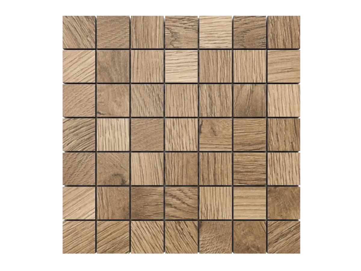 MOZAIKA GRESOWA TAIGA BROWN  29.2 x 29.2 cm kostka 4 cm – dekoracyjne do wnętrz – Szklane Mozaiki