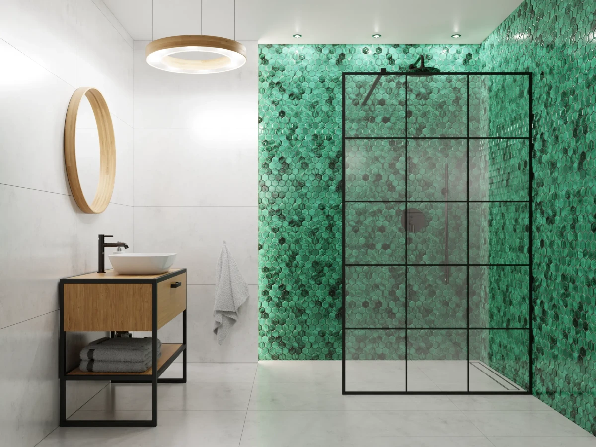 Mozaika ceramiczna Heksagon Mykonos Green zielony - szklanemozaiki.pl