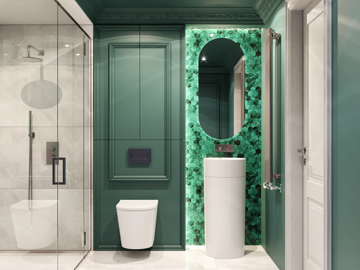Mozaika ceramiczna Heksagon Mykonos Green zielony - szklanemozaiki.pl