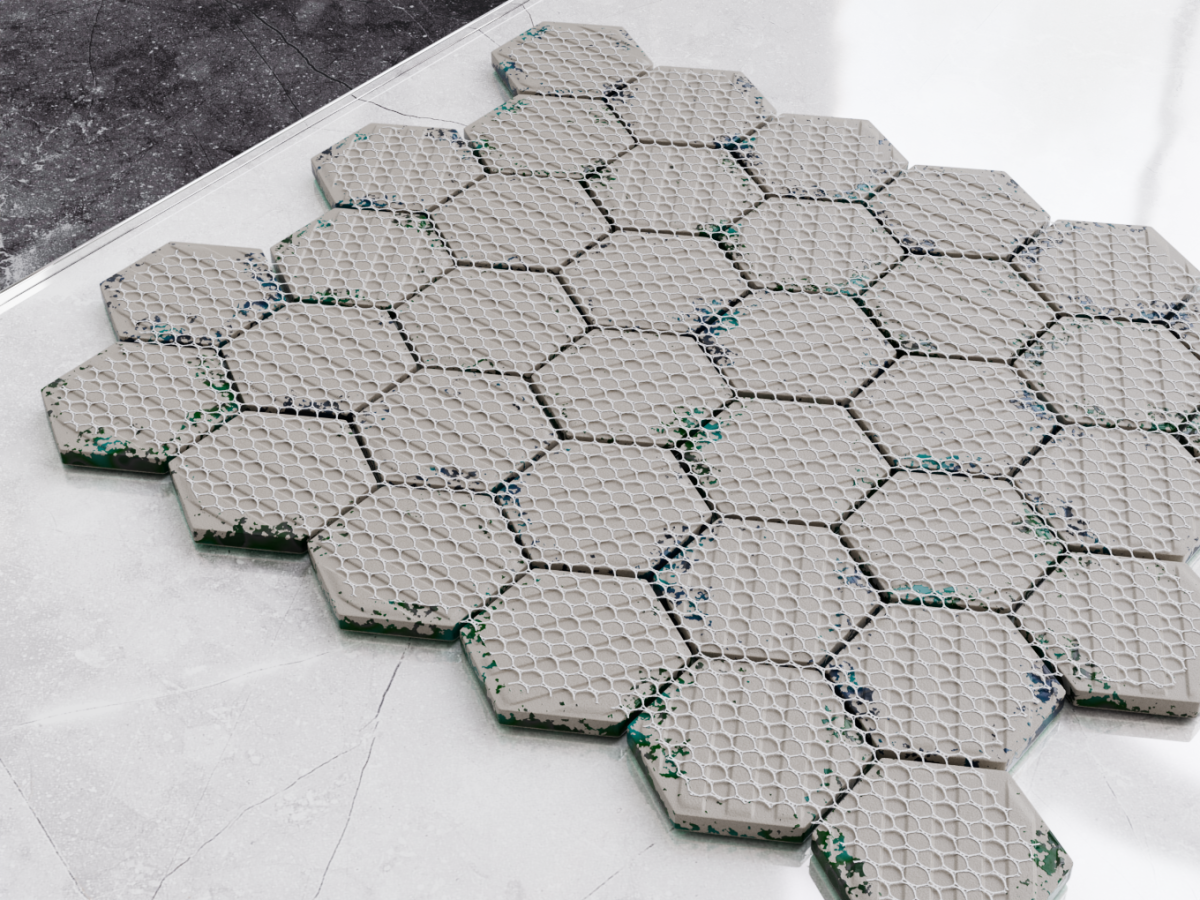 Mozaika ceramiczna Heksagon Mykonos Green zielony - szklanemozaiki.pl