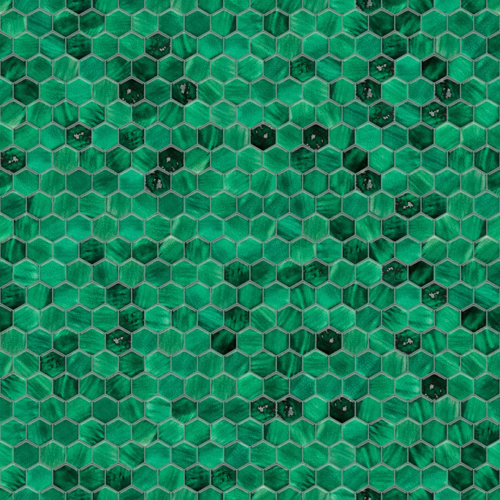 Mozaika ceramiczna Heksagon Mykonos Green zielony - szklanemozaiki.pl