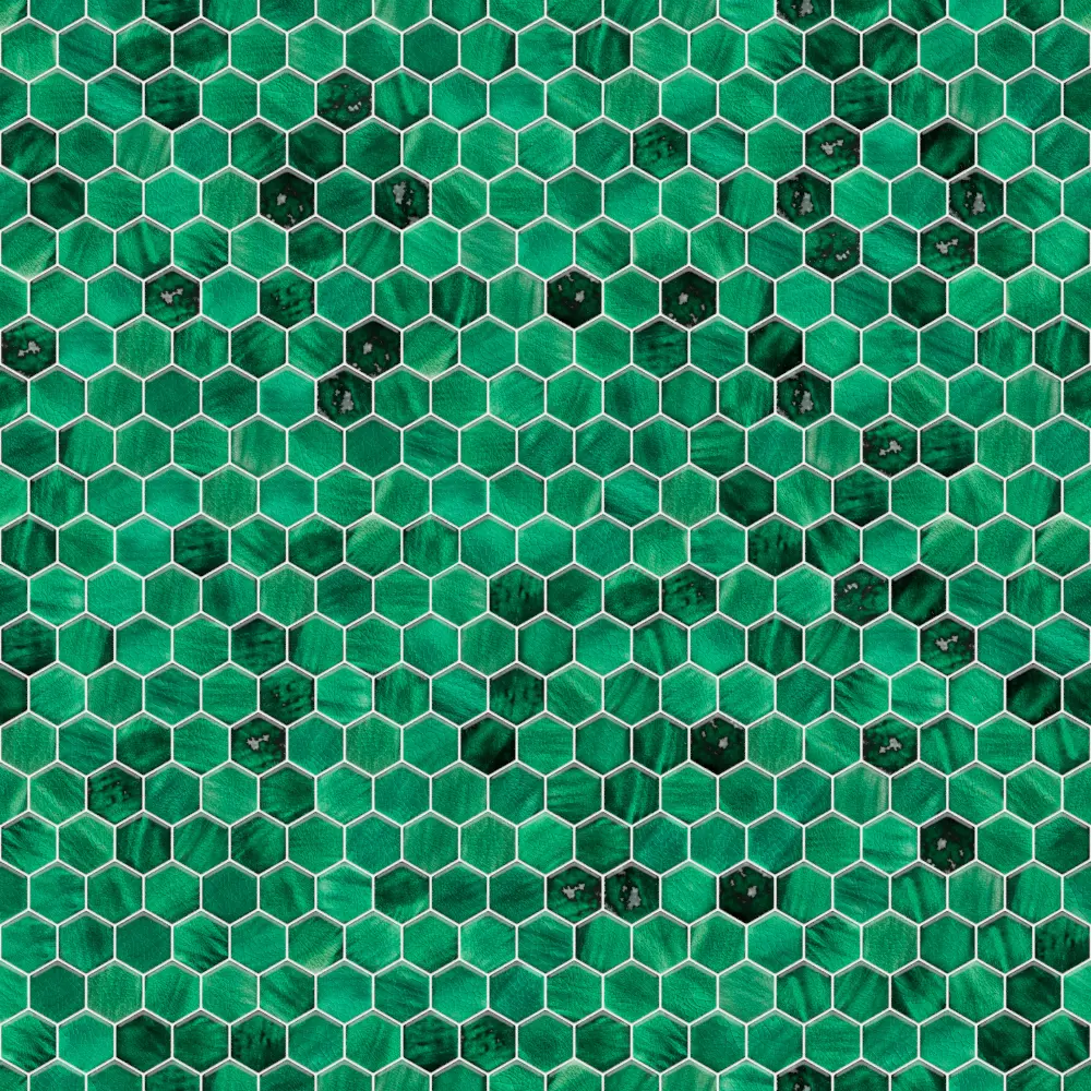 Mozaika ceramiczna Heksagon Mykonos Green zielony - szklanemozaiki.pl