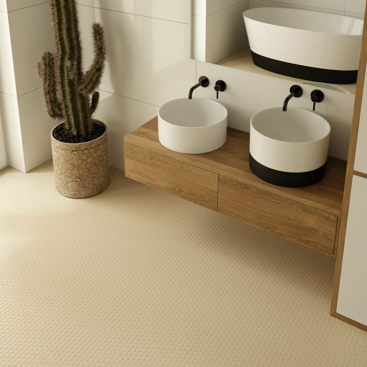 Mozaika ceramiczna Heksagon mini Carraca matowa - szklanemozaiki.pl