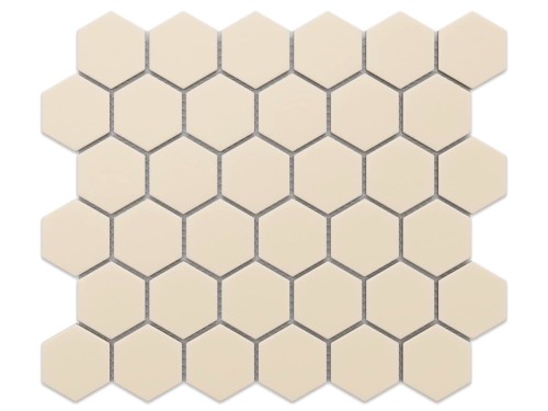 MOZAIKA CERAMICZNA HEKSAGON BEIGE MATOWA