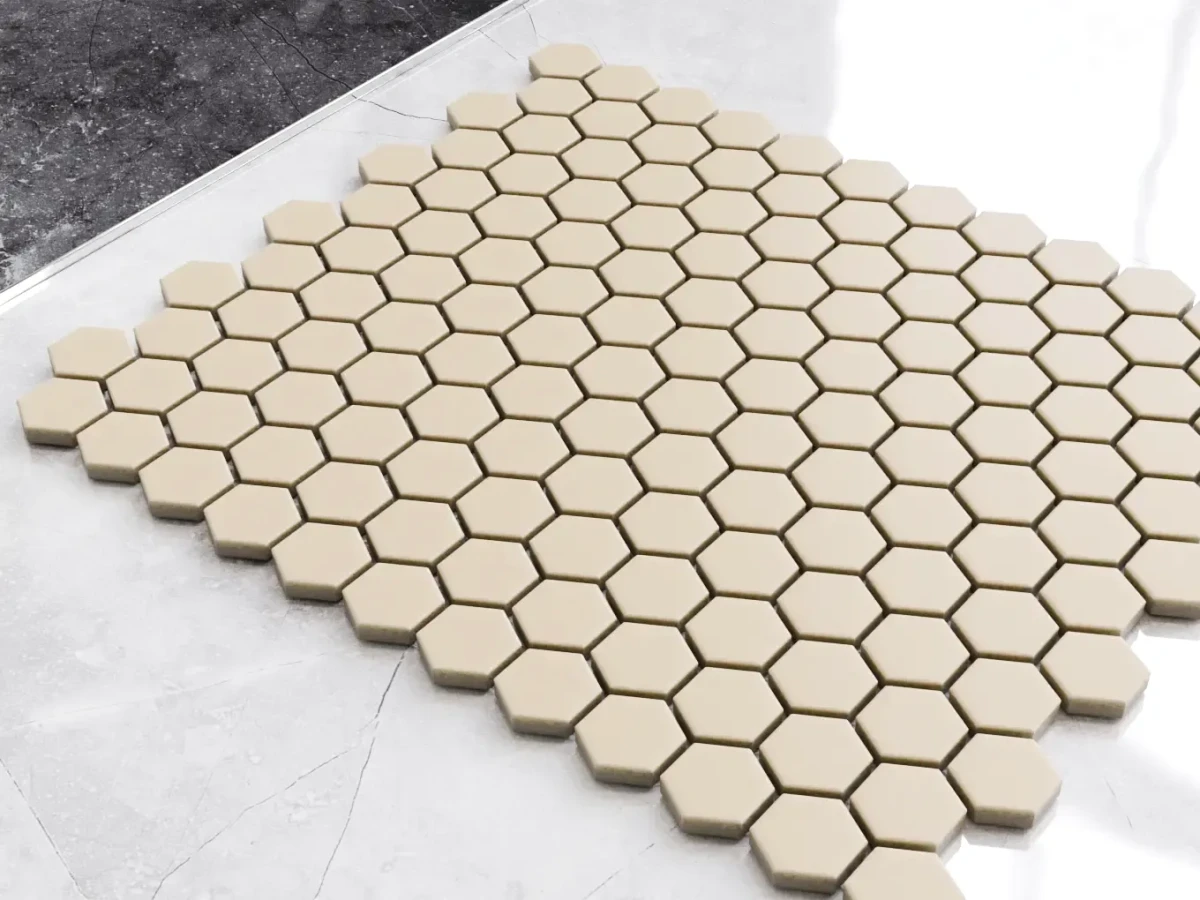 Mozaika ceramiczna Heksagon mini Carraca matowa - szklanemozaiki.pl