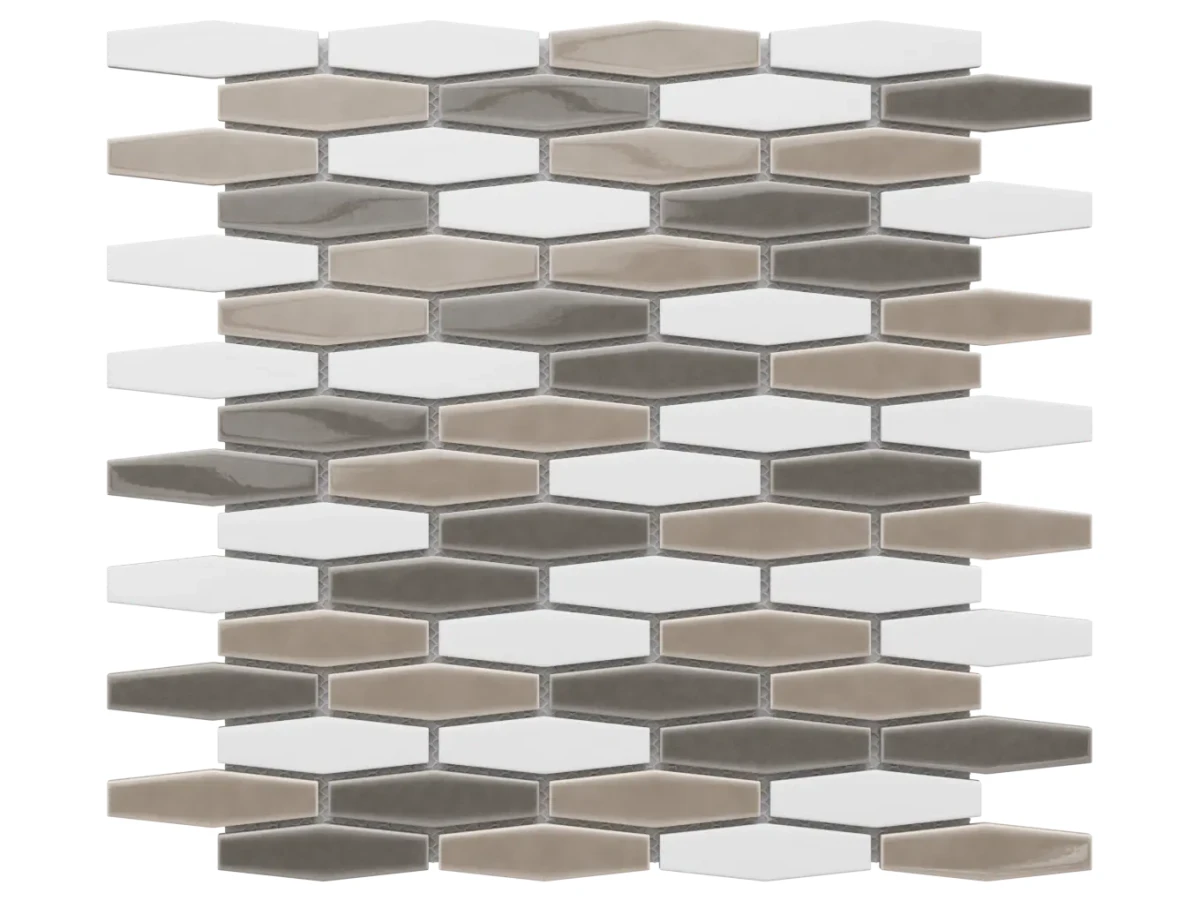 MOZAIKA CERAMICZNA TECH RAIN MULTI BEIGE POŁYSK – dekoracyjne do wnętrz – Szklane Mozaiki