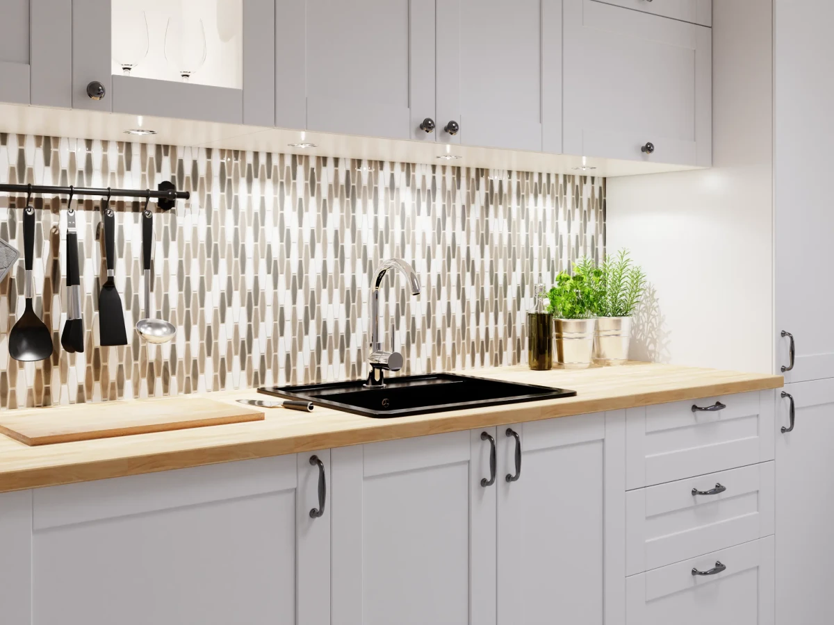 MOZAIKA CERAMICZNA TECH RAIN MULTI BEIGE POŁYSK – dekoracyjne do wnętrz – Szklane Mozaiki