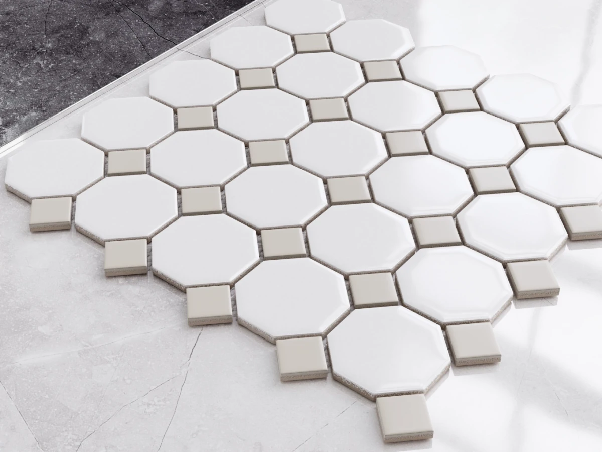 Mozaika ceramiczna Octagon Grey Classic mat 29,3×29,3 – szklanemozaiki.pl