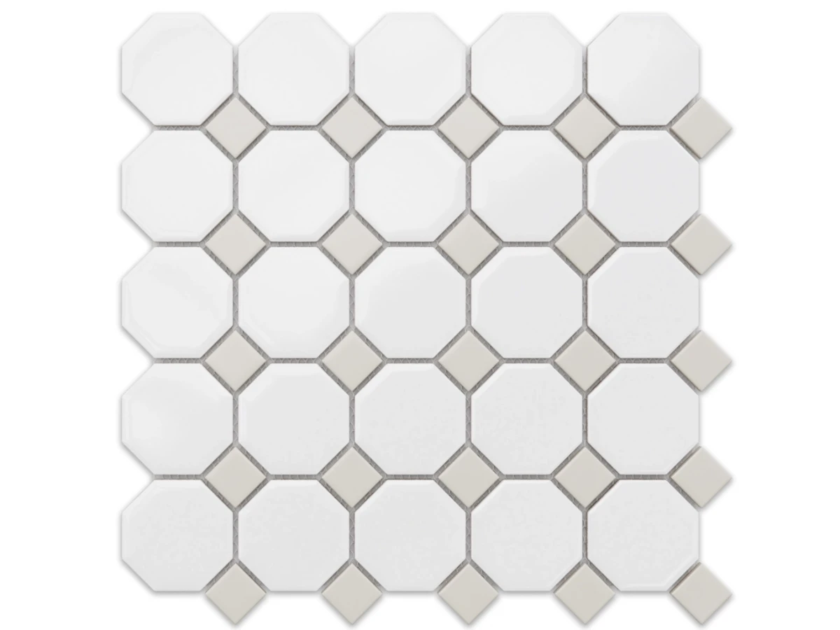 Mozaika ceramiczna Octagon Grey Classic mat 29,3×29,3 – szklanemozaiki.pl