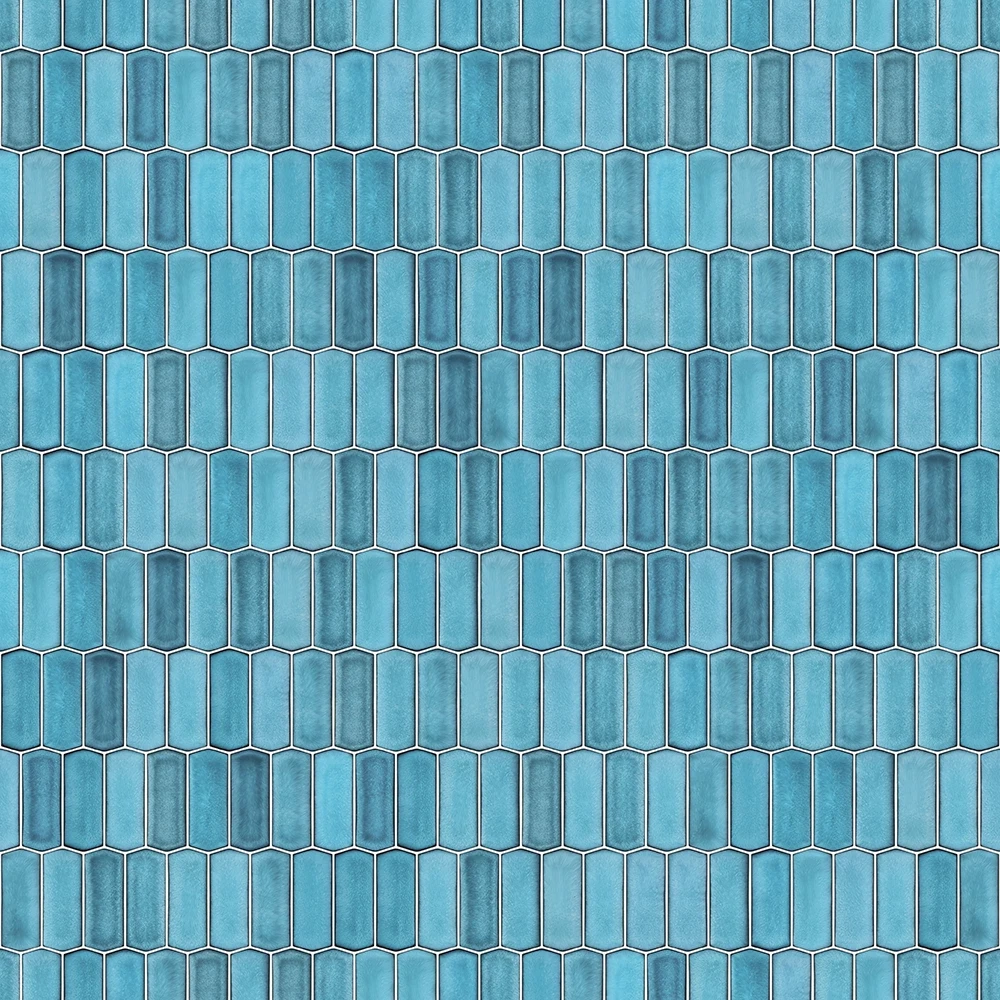 MOZAIKA SZKLANA HEKSAGON LONG SILK BLUE  – dekoracyjne do wnętrz – Szklane Mozaiki