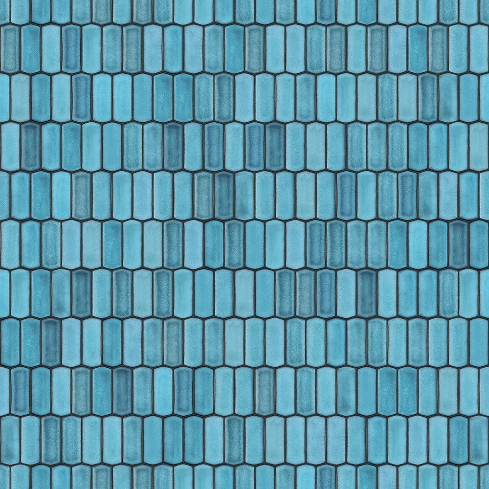 MOZAIKA SZKLANA HEKSAGON LONG SILK BLUE  – dekoracyjne do wnętrz – Szklane Mozaiki