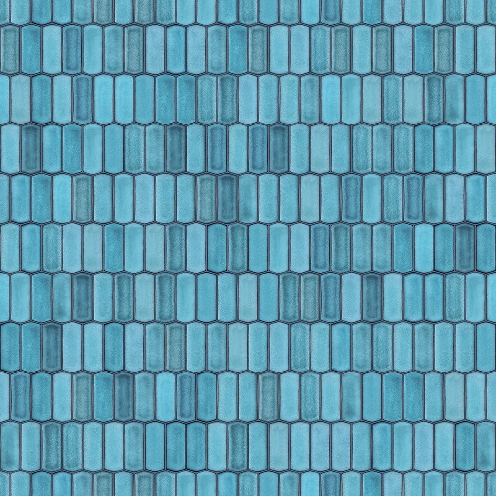 MOZAIKA SZKLANA HEKSAGON LONG SILK BLUE  – dekoracyjne do wnętrz – Szklane Mozaiki
