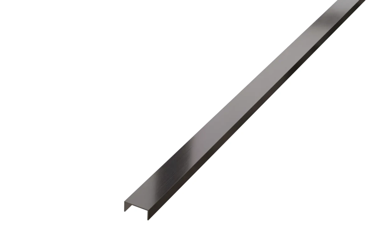 PROFIL METALOWY REKTYFIKOWANY U GUNMETAL – dekoracyjne do wnętrz – Szklane Mozaiki