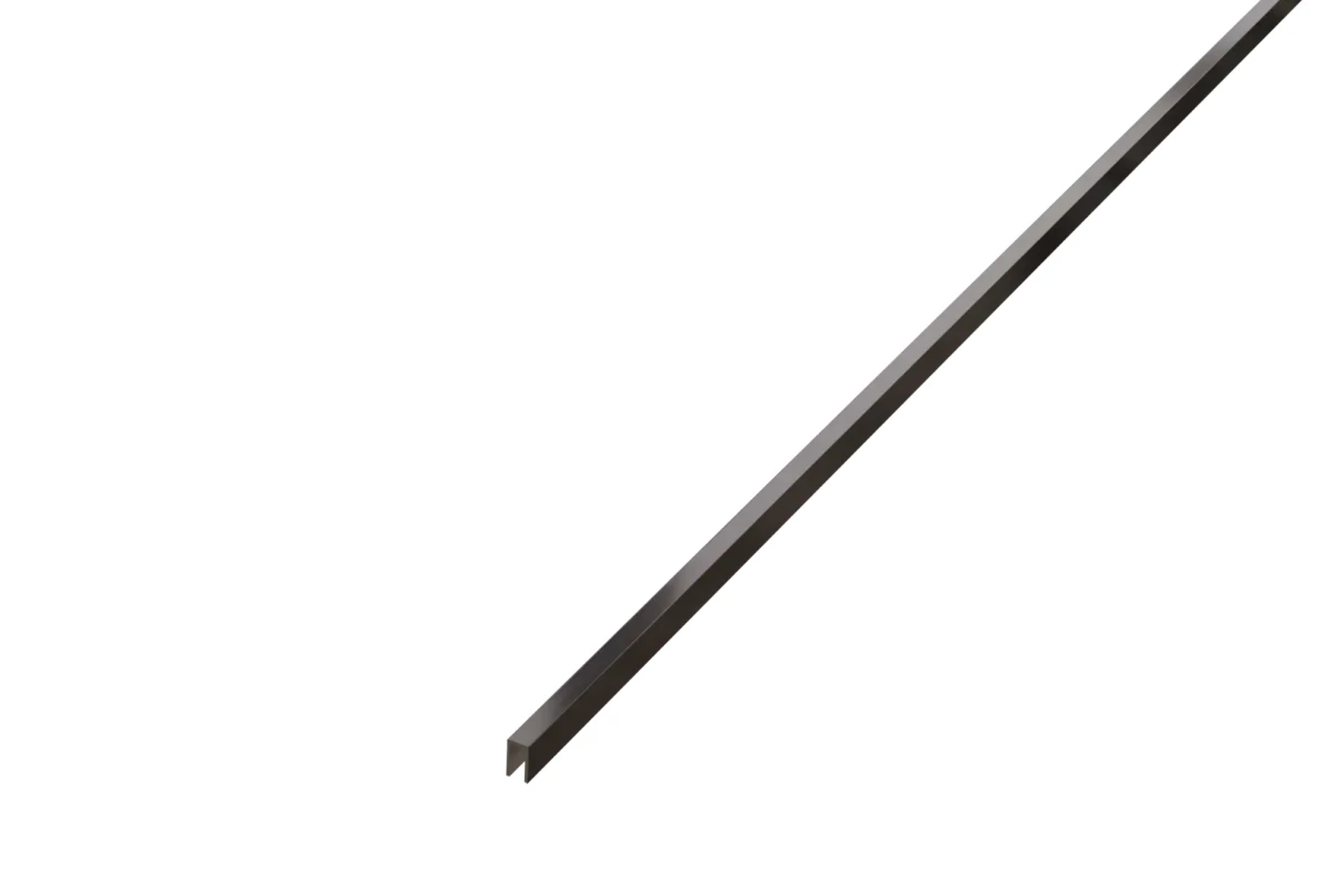 PROFIL METALOWY REKTYFIKOWANY U GUNMETAL – dekoracyjne do wnętrz – Szklane Mozaiki