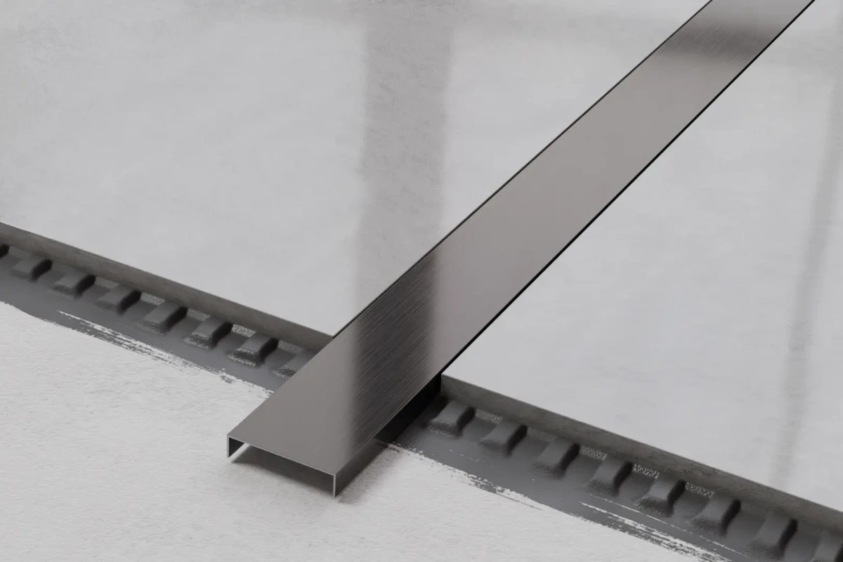PROFIL METALOWY REKTYFIKOWANY U GUNMETAL – dekoracyjne do wnętrz – Szklane Mozaiki