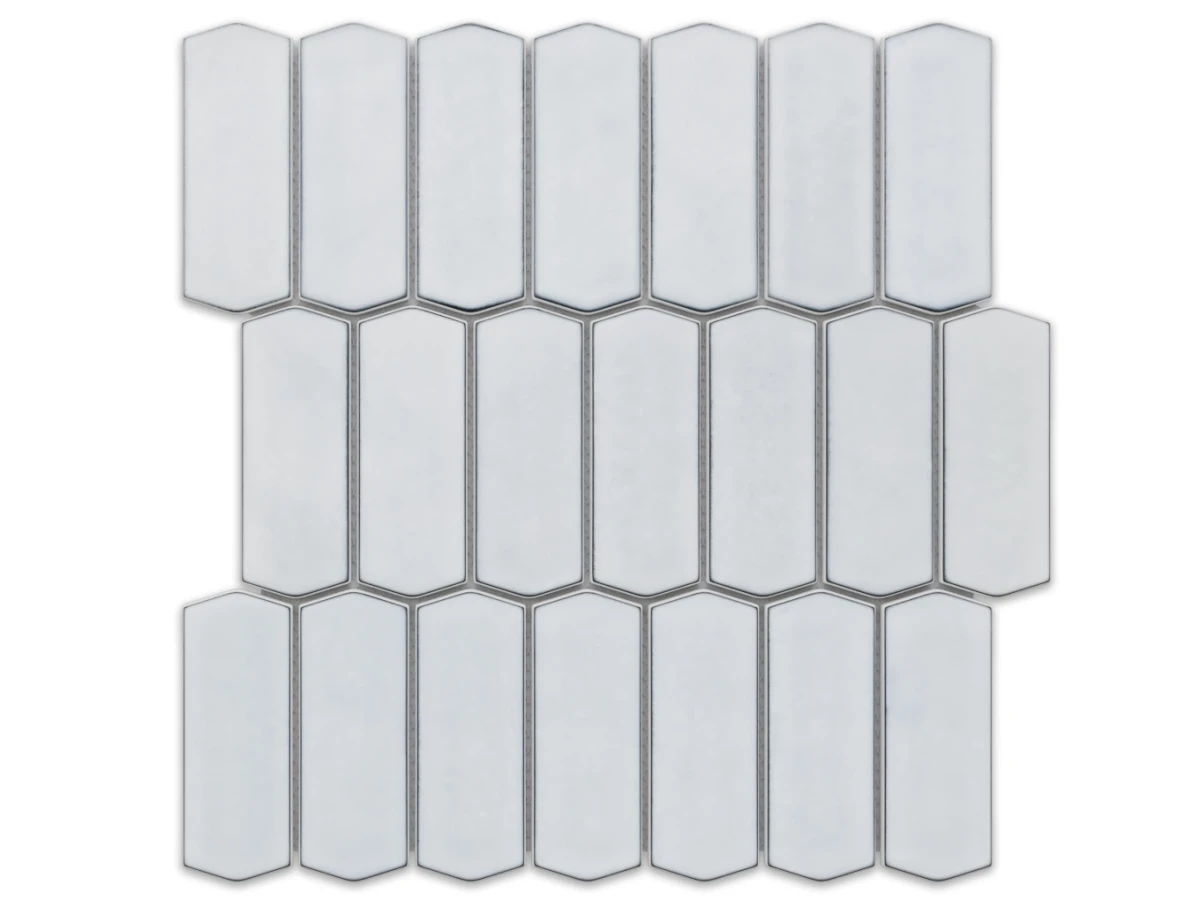 MOZAIKA SZKLANA HEKSAGON LONG SILK LIGHT GREY – dekoracyjne do wnętrz – Szklane Mozaiki