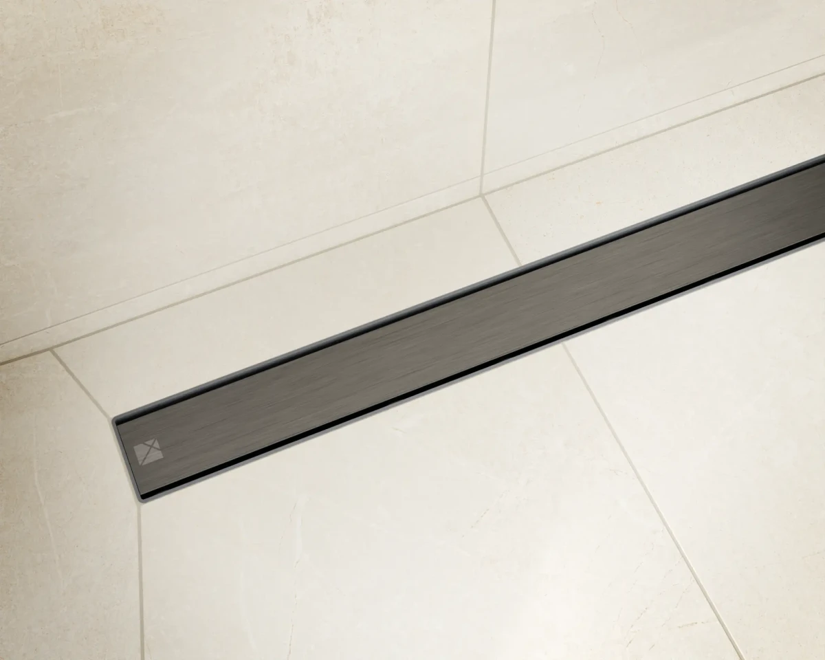 ODPŁYW LINIOWY GRAFITOWY MAT  | SYFON 360° | 61l/min | 40 cm – dekoracyjne do wnętrz – Szklane Mozaiki
