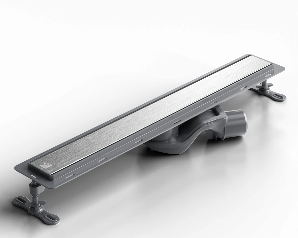 ODPŁYW LINIOWY SREBRNY MAT  | SYFON 360° | 61l/min | 60 cm – dekoracyjne do wnętrz – Szklane Mozaiki