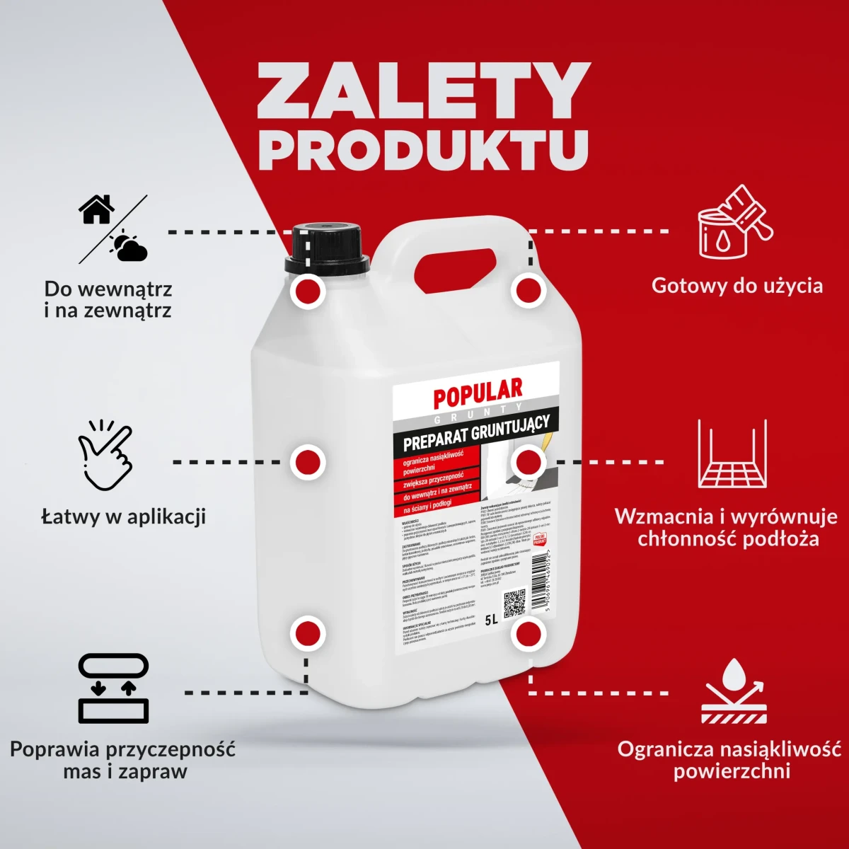 PREPARAT GRUNTUJĄCY 5L-GRUNT POPULAR JURGA  – dekoracyjne do wnętrz – Szklane Mozaiki