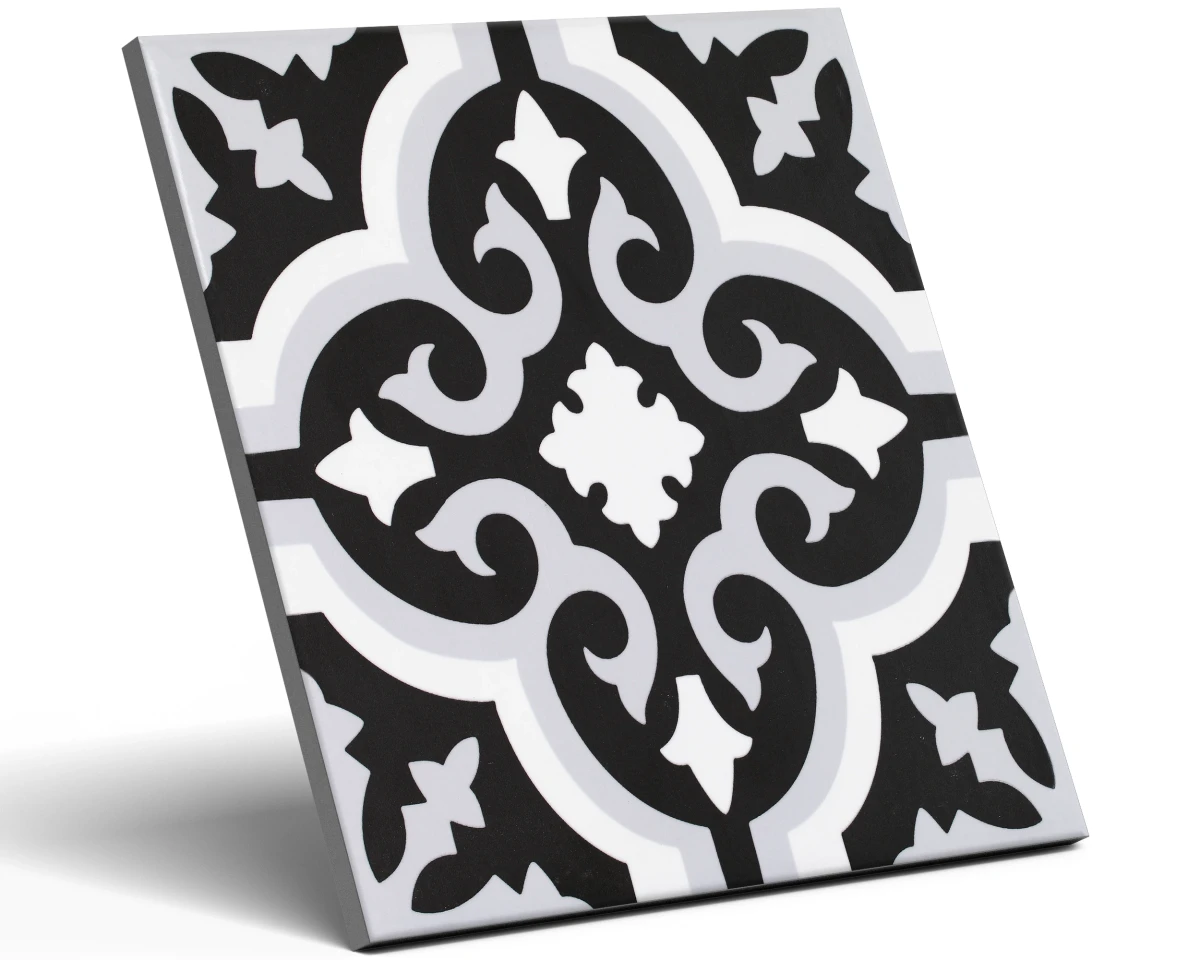 Dekoracyjna Płytka Gresowa Orly Noir Patchwork 20x20 cm gat.I  – dekoracyjne do wnętrz – Szklane Mozaiki